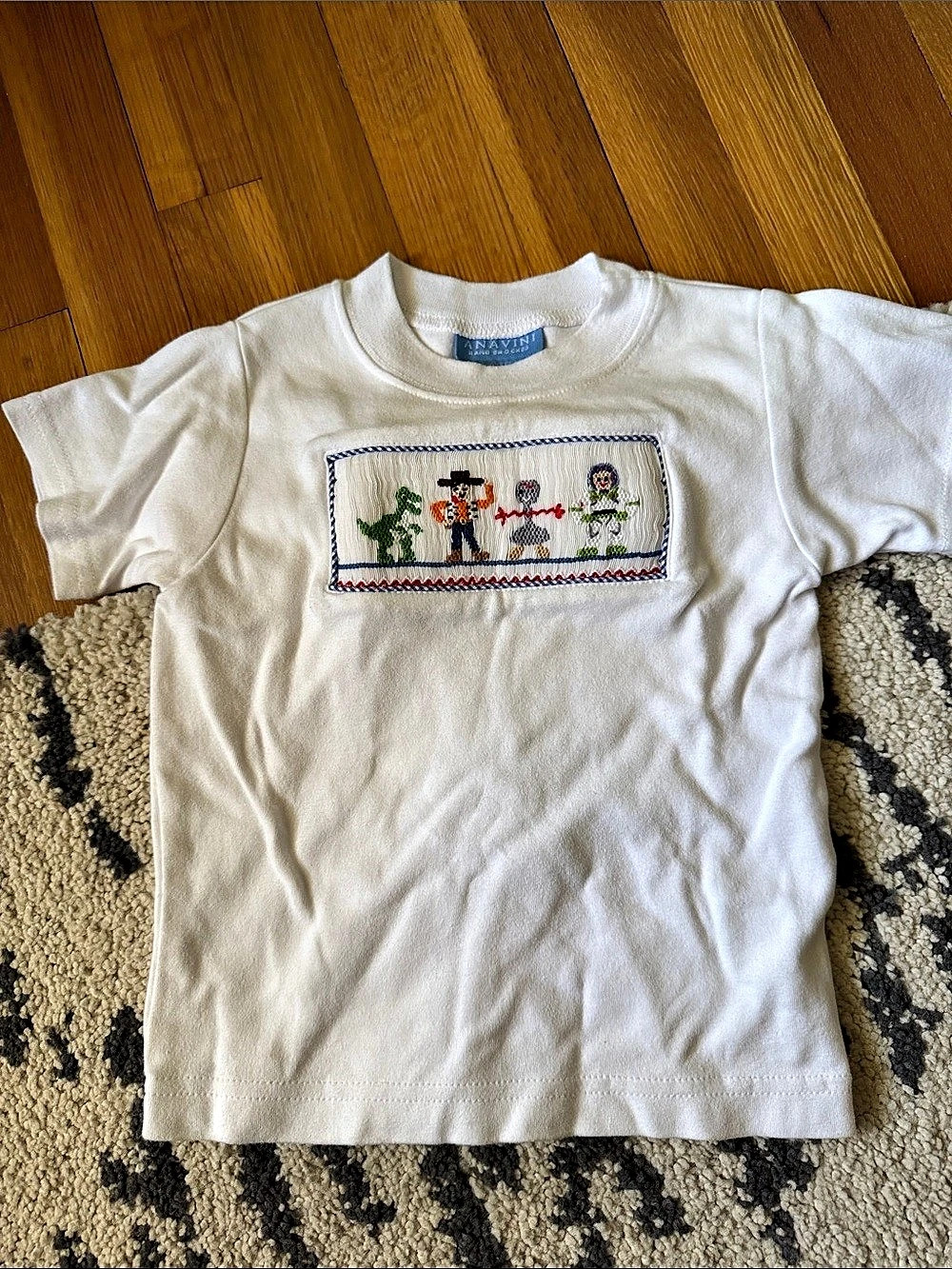Anavini Embroidered Short Sleeve Tee Size 4T in White